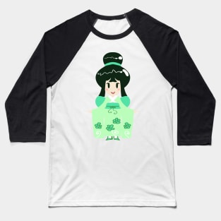 Green Kimono Girl Baseball T-Shirt